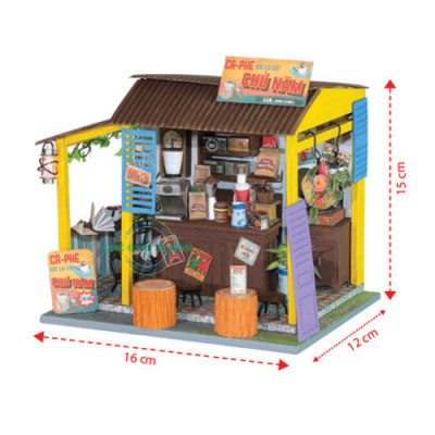 MÔ HÌNH TỰ LẮP RÁP DIY SÀI GÒN THU NHỎ - CÀ PHÊ ĐÁ - AD07