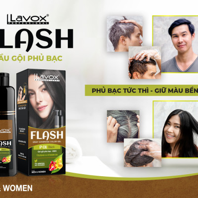 GEL GỘI PHỦ BẠC FLASH 200ML (P01 - ĐEN)