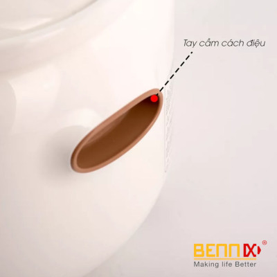 Nồi nấu cháo chậm điện tử Bennix BN-30SLC - Dung tích 3 lít - 8 chức năng - 3 tốc độ nấu - Hàng chính hãng