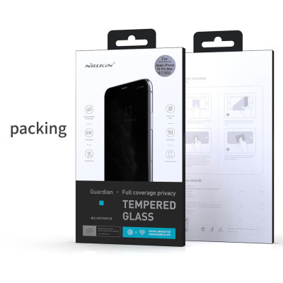 Miếng dán cường lực chống nhìn trộm cho iPhone 14 Pro Max (6.7 inch) hiệu Nillkin Amazing Guardian mỏng 0.23mm, vát cạnh 2.5D, chất liệu kính AGC Nhật Bản - hàng nhập khẩu