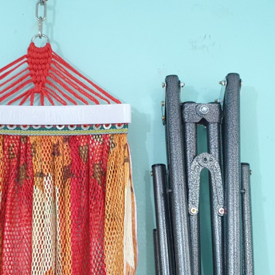 Võng xếp BAN MAI, võng cho trẻ em, nguyên bộ gồm khung võng và lưới võng (Giao màu ngẫu nhiên)