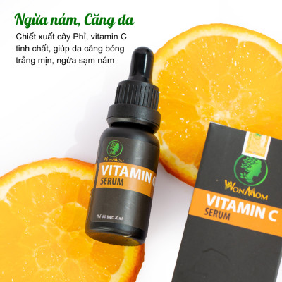Bộ dưỡng da mặt organic, làm sạch da, ngăn ngừa mụn, trắng sáng da mặt Wonmom ( 1 sữa rửa mặt + 1 serum vitamin C )