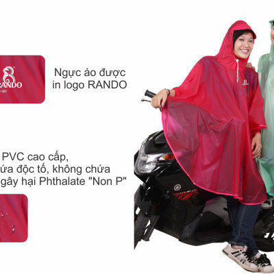 Áo mưa Rando Poncho Cánh Bướm trong màu free size giúp che chở cho người thân yêu của bạn ( GIAO MÀU NGẪU NHIÊN)
