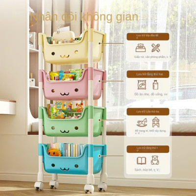 Kệ Gấu Đựng Đồ Đa Năng 4 Tầng Cho Bé - Kệ Đựng Đồ Chơi Có Bánh Xe Tiện Lợi - HÀNG CHÍNH HÃNG MINIIN