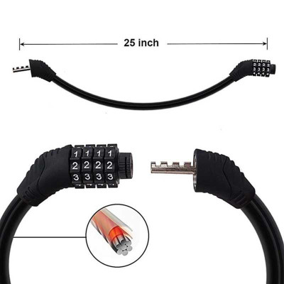 Khóa Xe Đạp Thể Thao Chống Trộm Khóa Dây Treo Yên Xe Đạp 4 Số Xoay Mã Khóa Tránh Mất Chìa Khóa- HÀNG CHÍNH HÃNG MINIIN