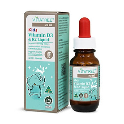 Thực phẩm bảo vệ sức khoẻ Kids Vitamin D3 & K2 Liquid - Bổ sung D3 – K2 Cho Bé 20ml