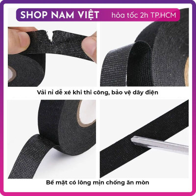 Băng Keo Nỉ Cách Điện Chịu Nhiệt Quấn Dây Điện Ô Tô Xe Máy