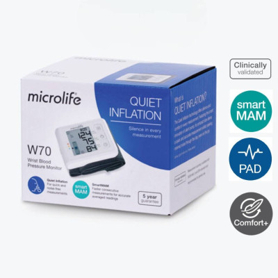 Máy Đo Huyết Áp Điện Tử Cổ Tay Microlife W70