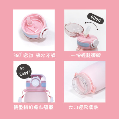 KU.KU Duckbill Bình nước nhựa tritan cao cấp cho bé có dây đeo 550ml và 700ml ku5619 ku5620