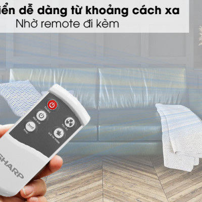 Quạt Lửng Sharp Có Điều Khiển PJ-L40RV-WH - Hàng Chính Hãng