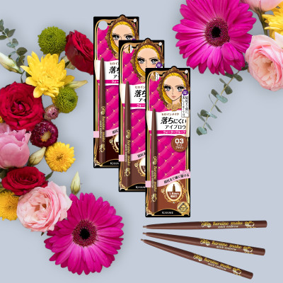 Bút Chì Sáp Kẻ Lông Mày Không Lem Trôi Lõi Siêu Mịn Màu Nâu Sáng Kissme Heroine Make Quick Eyeliner