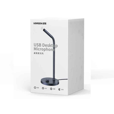 Ugreen UG90416CM564TK Màu Đen Micro để bàn cổng kết nối USB có kèm nút chỉnh tăng , giảm âm lượng - HÀNG CHÍNH HÃNG