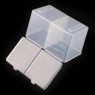 Hộp Đựng Giấy Lau Gel 2 Ngăn Bằng Nhựa Trong, Phụ Kiện Làm Nail Tiện Lợi 7.5x12x6.5cm, Thiết Kế Thông Minh Cho Tiệm Nail Gọn Gàng Chống Bụi