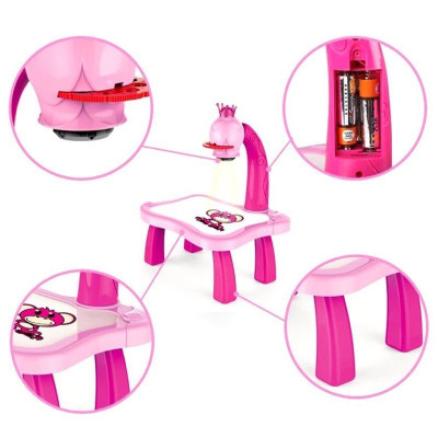 Bàn vẽ đa năng có khả năng phát nhạc và ánh sáng, Bàn học vẽ có đèn chiếu hình thông minh phát triền khả năng sáng tạo cho bé yêu - Chính hãng MINIIN (Giao mẫu ngẫu nhiên)