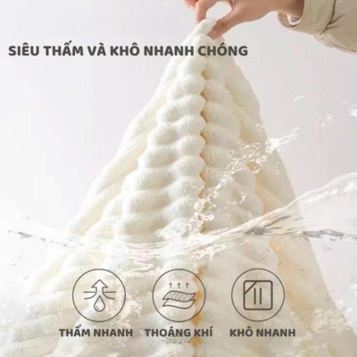 Khăn/Mũ Quấn Tóc Cao Cấp – Thấm Hút Nhanh, Bảo Vệ Tóc Khỏi Hư Tổn