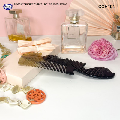  Lược Sừng Vân Nưa Đôi Cá Uyên Ương (Size: XL - 20cm) thể hiện tình yêu vĩnh cửu - Mẫu Cao Cấp Siêu Đẹp - COH194