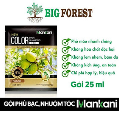 Gói Dầu Gội Phủ Bạc Thảo Dược Hữu Cơ, Nhuộm Tóc Mankani [Chính Hãng]