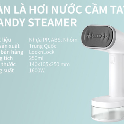 Bàn ủi hơi nước cầm tay Lock&Lock ENI223WHT 1600W - Hàng chính hãng
