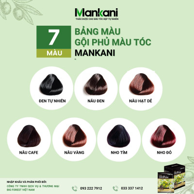 Gói Dầu Gội Nhuộm Tóc, Phủ Bạc Thảo Dược Mankani [Gói 25ml - Nho Tím]
