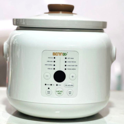 Nồi nấu cháo chậm điện tử Bennix BN-30SLC - Dung tích 3 lít - 8 chức năng - 3 tốc độ nấu - Hàng chính hãng