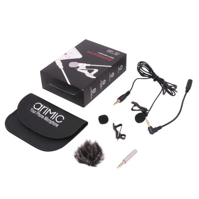 ROGTZ - Micro thu âm Arimic cài áo Thu âm đa hướng Dây mềm 1.5m Tương thích Điện thoại, Máy ảnh Bông lọc micro Giắc cắm 3.5mm TRRS Adapter 4 khấc Túi da đựng  - Hàng chính hãng