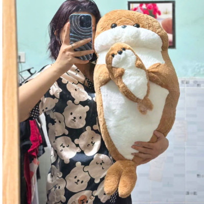 Thú nhồi bông hải cẩu ôm con đáng yêu - Size 55cm đến 80cm - Quà tặng gấu bông hải cẩu bụng bự êm mịn cho bé.