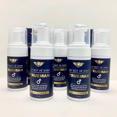 Chai xịt bọt vệ sinh nam giới True Man, 100ml, Kingphar, kháng khuẩn, nấm, khử hôi