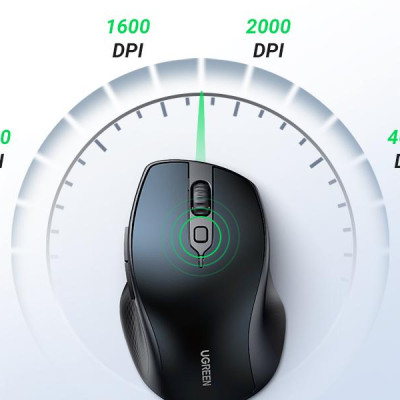 Ugreen UG15807MU101TK 4000DPI Bluetooth 6 nút điều chỉnh kiểu dáng Công thái học Màu Xanh Chuột không dây + BT Không kèm Pin AA - HÀNG CHÍNH HÃNG