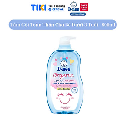 Dung Dịch Tắm Gội Toàn Thân Cho Bé Dưới 3 Tuổi D-nee - Chai 800ml (Xanh)