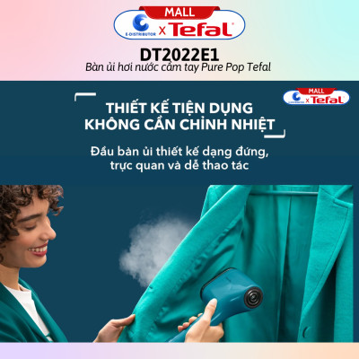 Bàn ủi hơi nước cầm tay Tefal DT2022E1 (Công suất 1300W) - Giao màu ngẫu nhiên - Hàng Chính Hãng - Bảo Hành 12 Tháng - Dung tích nhỏ gọn 70 ml