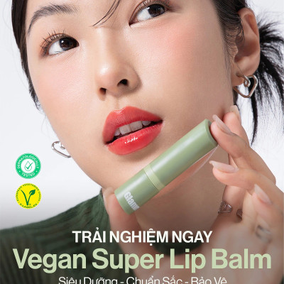 Son dưỡng môi thuần chay có màu GLAMRR Q V​E​G​A​N S​U​P​E​R L​I​P B​A​L​M 4.5g by Gilaa