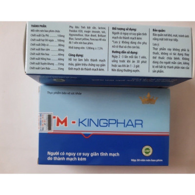 Viên uống tĩnh mạch T-M Kingphar, hộp 30v