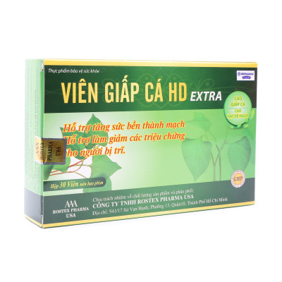 Hộp 30 Viên Giấp Cá HD Extra giảm táo bón, giảm trĩ, tăng sức bền thành mạch