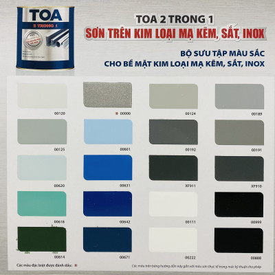 Sơn sắt mạ kẽm Toa 2 trong 1 màu đỏ 336 _ 800G