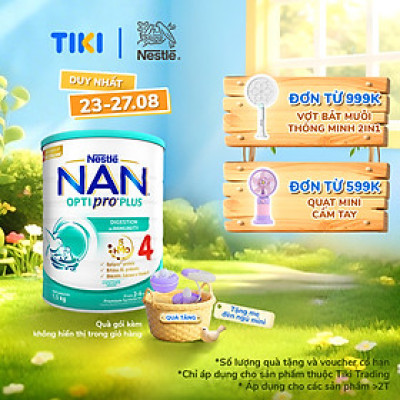 Sữa bột Nestlé NAN OPTIPRO PLUS 4 1500g/lon với 5HMO Giúp tiêu hóa tốt