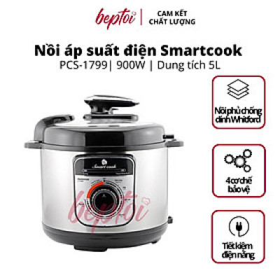Nồi áp suất đa năng Smartcook 5L, nồi áp suất điện đa năng Smartcook PCS-1799_Hàng chính hãng