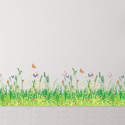 Decal dán chân tường Hoa liti AmyShop DCT002 - 2 bộ ( 35 x 200 cm)