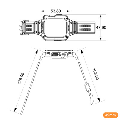Ốp Case bảo vệ tích hợp dây đeo Resist Shock Slim cho Apple Watch Ultra / Apple Watch Ultra 2 Size 49mm - Hàng Chính Hãng