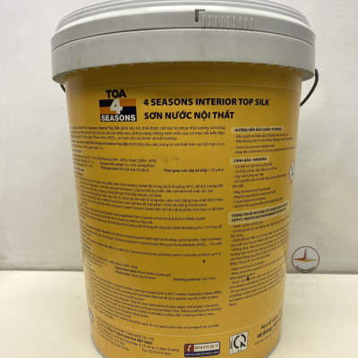 Sơn nước Toa 4 Season Top Silk dễ lau chùi nội thất màu xám 8323 _18L