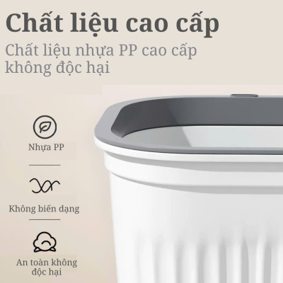 Thùng rác, thùng rác nhựa, chất liêu nhựa dẻo - Chịu lực tốt - Có vòng cố định túi rác - Thay túi rác dễ dàng - Màu hồng