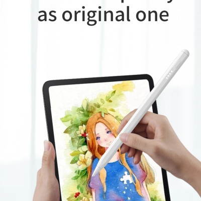 Bút Cảm Ứng Wiwu Pencil W Hít Nam Châm Và Sạc Có Chỉ Báo Pin Dành Cho iPad 8.3/10.9/11/12.9INCH - Hàng Chính Hãng