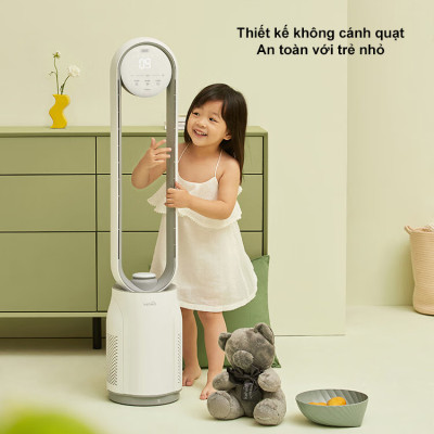 Quạt Không Cánh Xiaomi Keheal A4 Pro Bản Tiếng Việt Diệt Khuẩn UV Kiêm Lọc Không Khí - Hàng Nhập Khẩu
