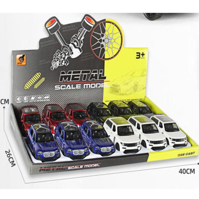 3641D Mô hình xe ô tô kim loại - bộ 12 chiếc (KT 12x5.3x4.8cm)