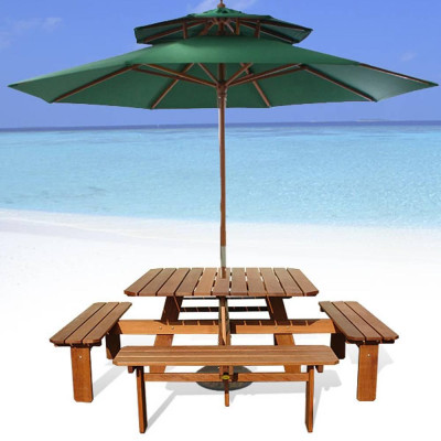 Bộ Bàn Vuông Lampung 8 Chỗ IBIE NT3028 (110 x 110 x 74 cm) - Nâu