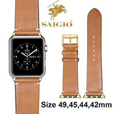 Dây Đeo Apple Watch 49mm 45mm 44mm 42mm, Chất Liệu Da Bò Cao Cấp, Phong Cách Vintage Hoài Cổ, Tương Thích Các Phiên Bản Series Ultra2/Ultra/SE2/SE/10/9/8/7/6/5/4/3/2/1