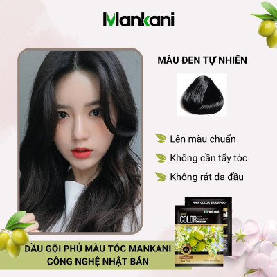 Hộp Dầu Gội Phủ Bạc Thảo Dược, Nhuộm Tóc Màu Đen Tự Nhiên, Mankani [250ml - Chính Hãng]
