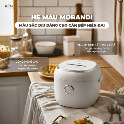 Nồi Cơm Cao Tần, Nồi Cơm Điện Thông Minh Đa Năng BEAR SB-NC30A Nấu Cơm Cực Ngon Dung Tích 3 Lít Công Suất 600 W - Hàng Chính Hãng
