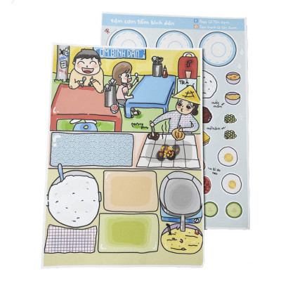 Bộ Tranh Tương Tác Cô Tiên Xanh - Tiệm Cơm Tấm Sườn Bì Chả