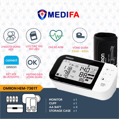 Máy đo huyết áp bắp tay Omron HEM_7361T - Cảnh báo nguy cơ đột quỵ sớm.