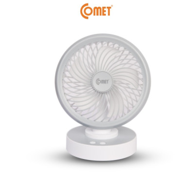 Quạt Sạc Tích Điện Để Bàn Đa Năng COMET CRF1506 7W, 4 Cấp Độ Gió, Xoay 90 Độ, 2 pin rời 18650 Lithium 1500mAh Để Bàn Văn Phòng hàng chính hãng